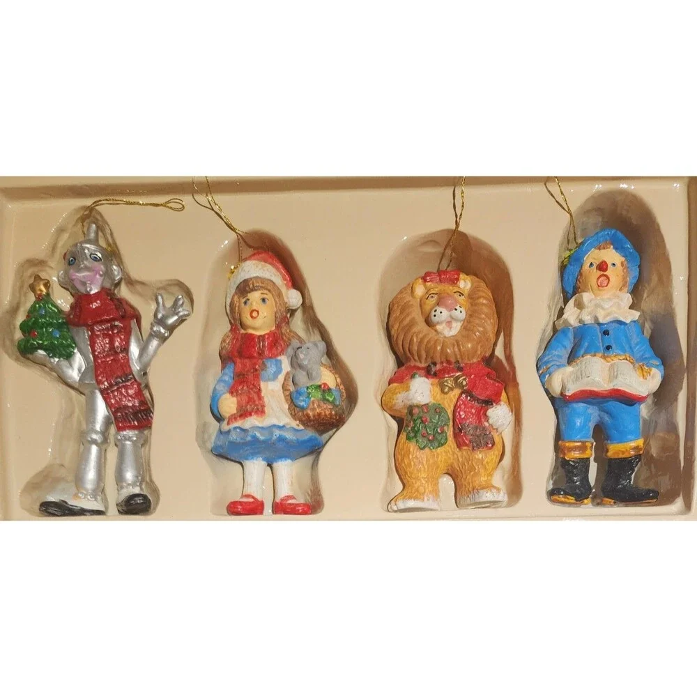 Wizard Of Oz Christmas Ornaments Kurt Adler 4pc Vtg 90’s Santa's World #H1389